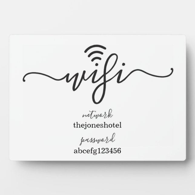 Placa Expositora Wifi Password Sign | Simply Right (Frente)