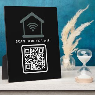 Placa Expositora Wifi QR Code Scan para conectar autoadhesivo