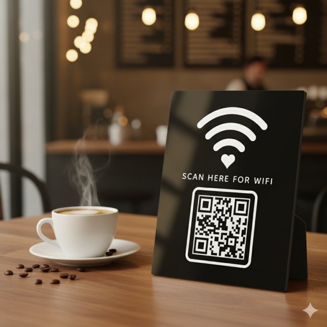 Placa Expositora Wifi QR Code Scan para conectar autoadhesivo (Subido por el creador)