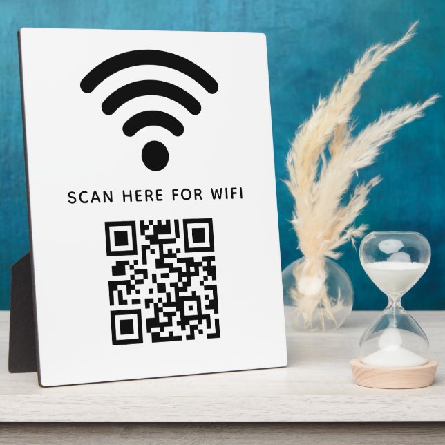 Placa Expositora Wifi QR Code Scan para conectar autoadhesivo (Lado)
