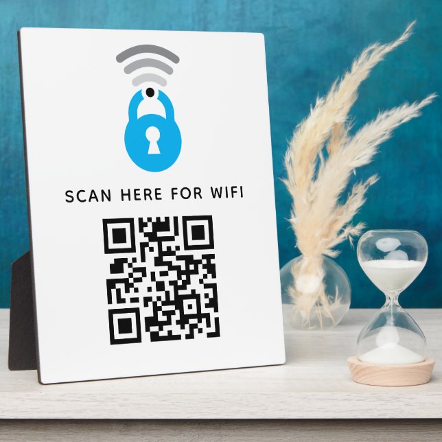 Placa Expositora Wifi QR Code Scan para conectar autoadhesivo (Lado)
