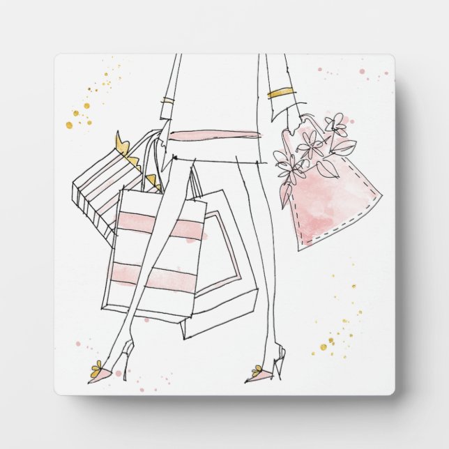 Placa Expositora Wild Apple | Modern Pink Fashion Sketch (Frente)