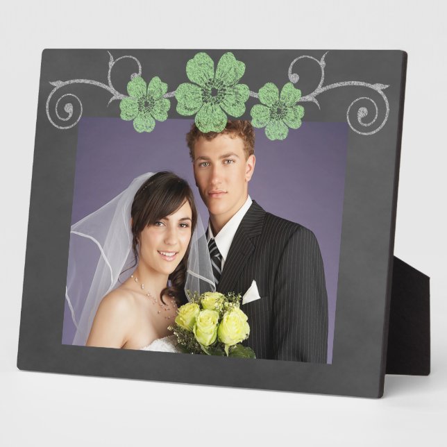 Placa Expositora Wild Green Rosas Chalkboard (Lado)