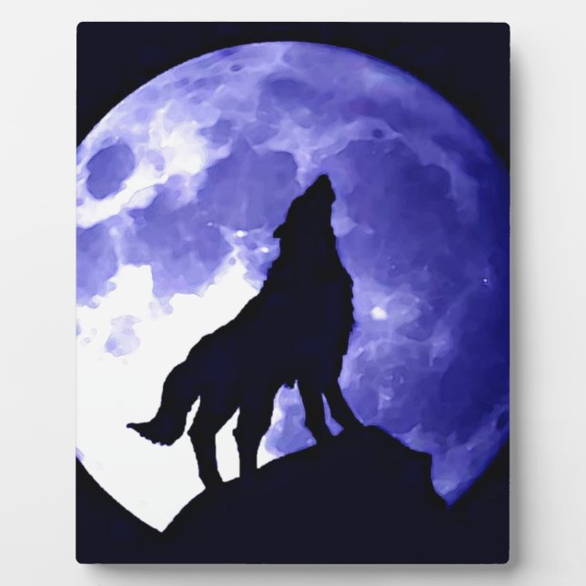 Placa Expositora Wolf Silhouette y Full Moon (Frente)