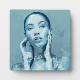 Placa Expositora "Woman in Blue" Premium Canvas 