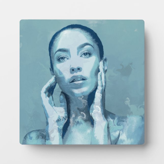 Placa Expositora "Woman in Blue" Premium Canvas  (Frente)