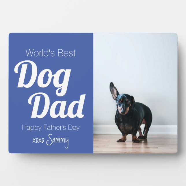 Placa Expositora World Best Dog Dad Blue Photo (Frente)