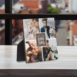 Placa Expositora 'Worlds Best Dog Dad' Photo Collage Plaque<br><div class="desc">Show off your dog dad status with this cute photo collage plaque featuring four square photos of you and your pet. "Worlds Best Dog Dad" appears in the center in calligraphy script and fun lettered typography on a brown square that can be changed to any color, with a cute white...</div>