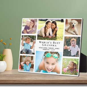 Placa Expositora World's Best Grandma Photo Collage