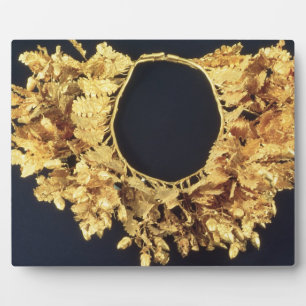 Placa Expositora Wreath, griego, finales del siglo IV a. C. (oro)