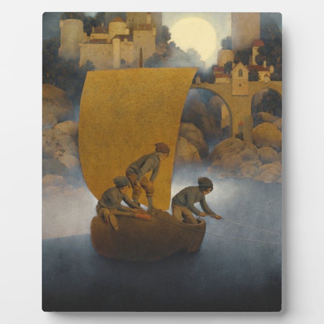 Placa Expositora Wynken Blynken Y Nod De Maxfield Parrish 1902 (Frente)