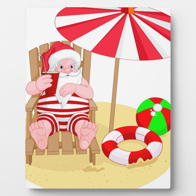 Placa Expositora xmas beach santa claus (Frente)