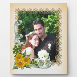 Placa Expositora Yellow sunflowers portrait photo plaque