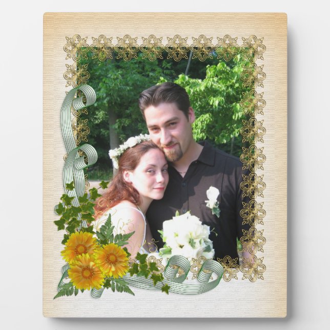 Placa Expositora Yellow sunflowers portrait photo plaque (Frente)