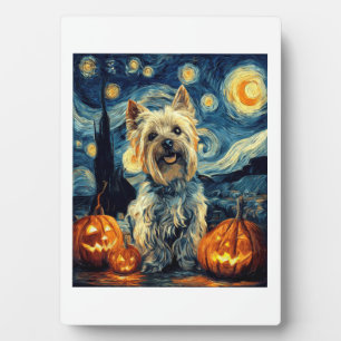 Placa Expositora Yorkshire terrier Yorkie Perro de van gogh noche e