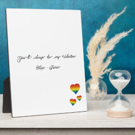 Placa Expositora You'll Always Be My Valentine LGBT Hearts Flag