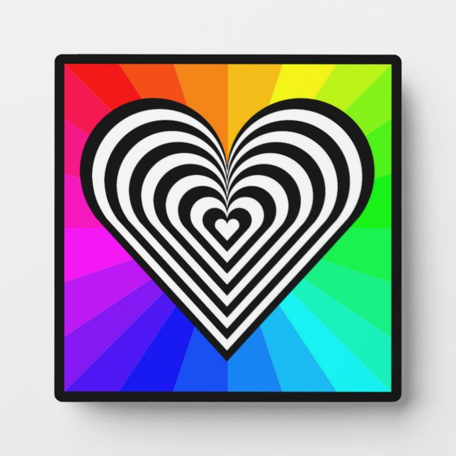 PLACA EXPOSITORA ZEBRA HEART RAINBOW PATTERN (Frente)
