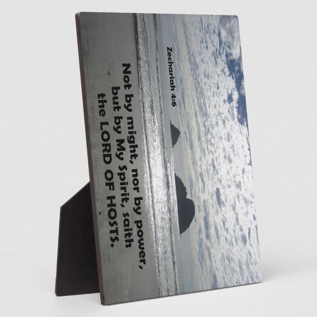 Placa Expositora Zech. 4:6 Ni por fuerza ni por poder, (Lado)