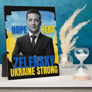 Placa Expositora Zelensky Hope Hero Ucrania fuerte
