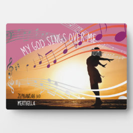 Placa Expositora Zephaniah 3:17 MI DIOS CANTA SOBRE MÍ Personalizad