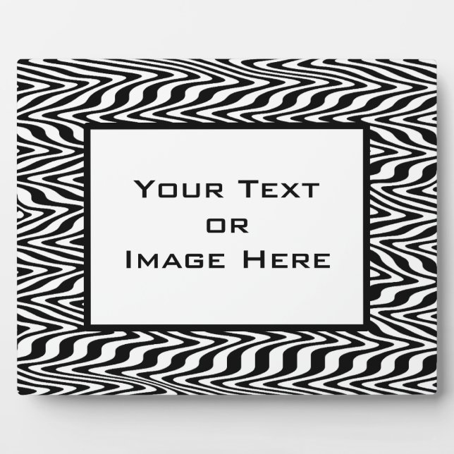 Placa Expositora ZigZag en blanco y negro (Frente)