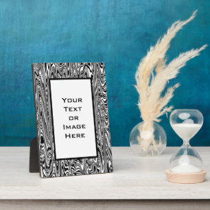 Placa Expositora ZigZag Swirl Resumen blanco y negro