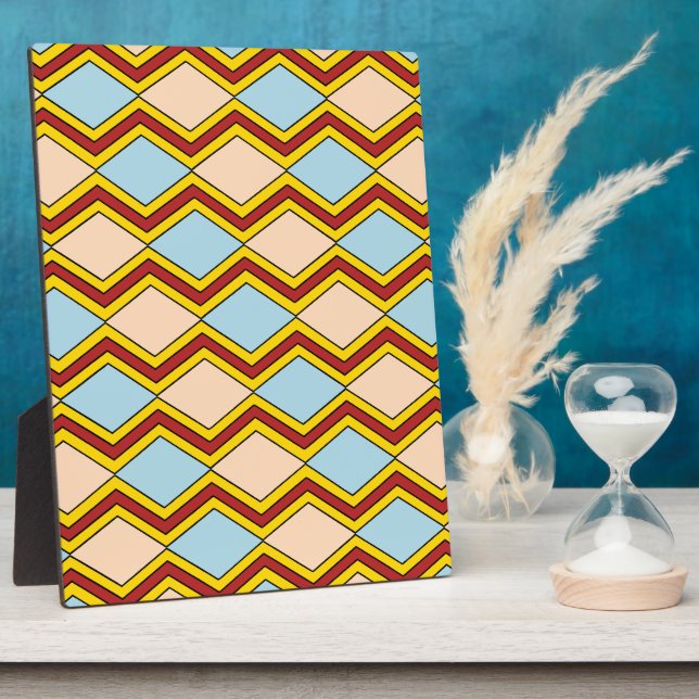 Placa Expositora Zigzags and Diamonds Resumen del arte (Lado)