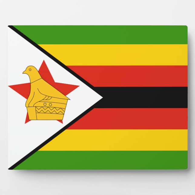 Placa Expositora Zimbabue - Bandera de Zimbabue (Frente)
