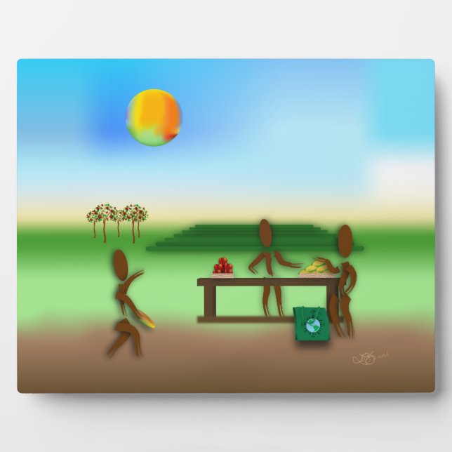 Placa Expositora Zinglees ~ Mercado de los agricultores (Frente)