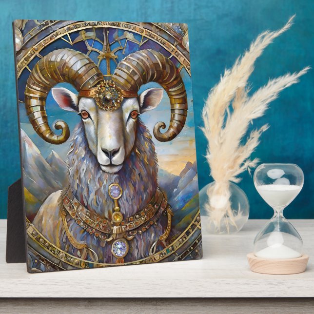 Placa Expositora Zodiaco - Aries The Ram (Lado)