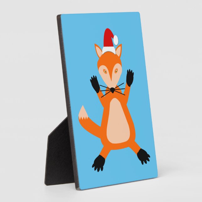 Placa Expositora Zorro de Navidad Adorable (Lado)