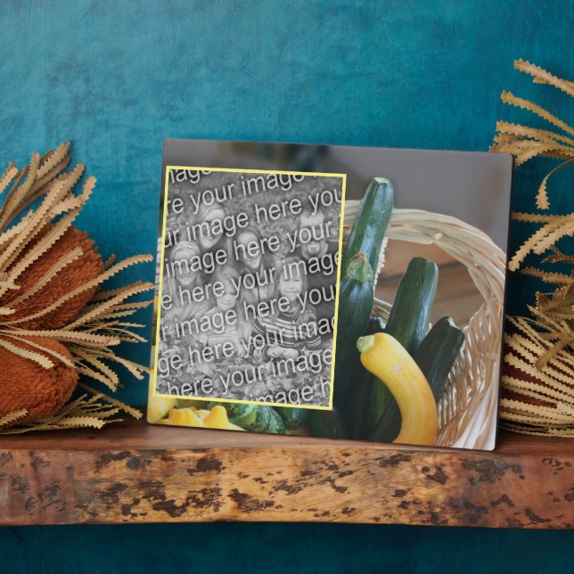 Placa Expositora Zucchini Squash Vegetables Añadir su propia foto (Lado)