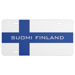 Placa finlandesa del personalizado de la bandera