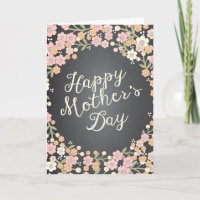 Placa floral de flores - Tarjeta feliz del día de 