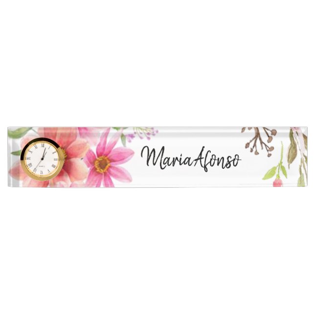 Placa Floral de Nombre (Anverso)