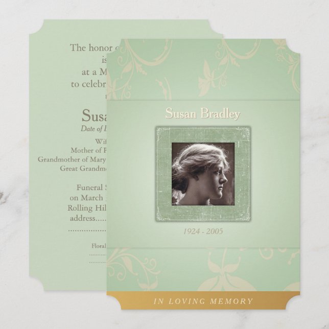 Placa Floral Pale Green en la plantilla de memoria (Anverso / Reverso)