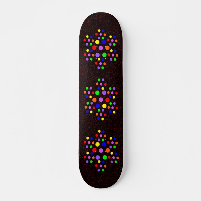 Placa Floral Rainbow Spots Skateboard (Anverso )