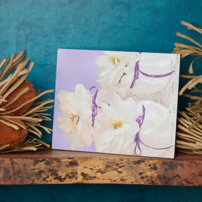 Placa fotográfica de la vida de Begonias blancas (Lado)