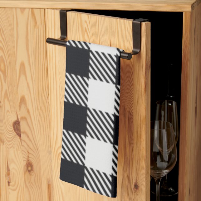 Placa gris | Toallas de cocina de cheques (Pliegue de tercios)