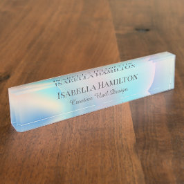 Placa Holográfica de nombre de escritorio líquido