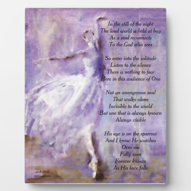 placa inspiradora con bailarina (Frente)