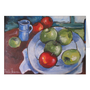Placa, jarro y fruta