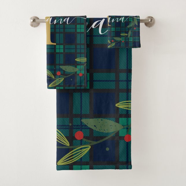 Placa Monograma Rústico Wreath Tartán (In situ)