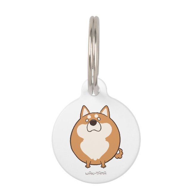 PLACA PARA MASCOTAS 柴犬"しばたま(茶)" (Anverso)