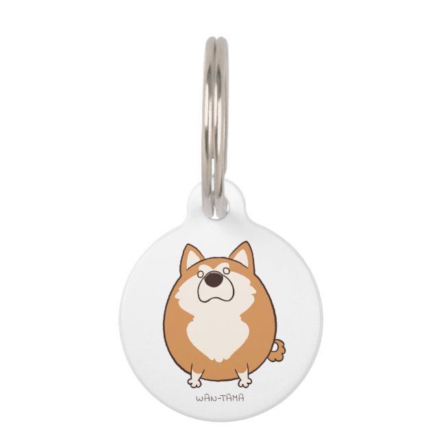 PLACA PARA MASCOTAS 秋田犬 "あきたま(レッド)" <名前・電話番号> (Anverso)