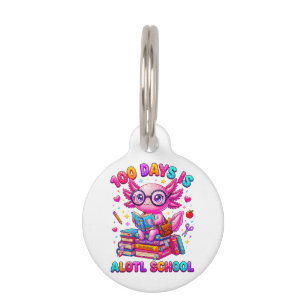 Placa Para Mascotas 100 Días es Alotl Escuela Chicas Axolotl