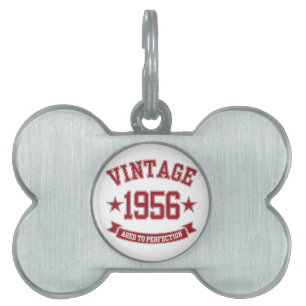 Placa Para Mascotas 1956 Vintage Ageto a la perfección