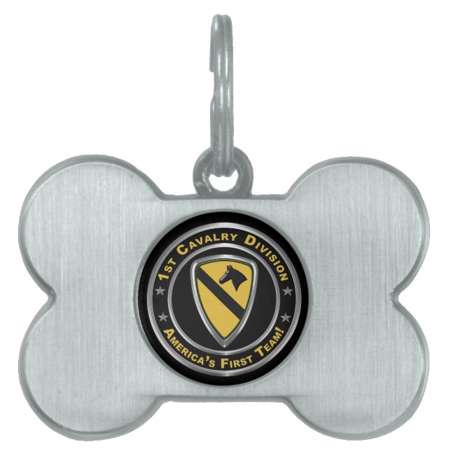 Placa Para Mascotas 1.ª División de Caballería CAV (Frente)