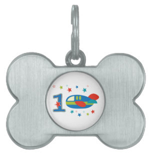 Placa Para Mascotas 1.ᵉʳ avión de cumpleaños