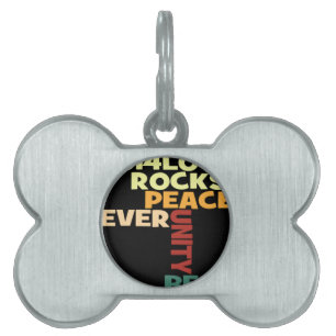 Placa Para Mascotas 2014 Love Rocks Peace Art Print